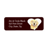Love Golden Retriever Dog Address Label (Voorkant)
