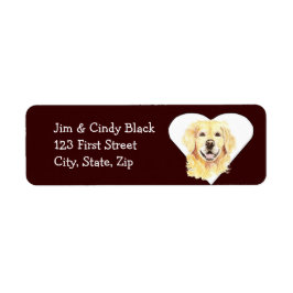 Love Golden Retriever Dog Address Label