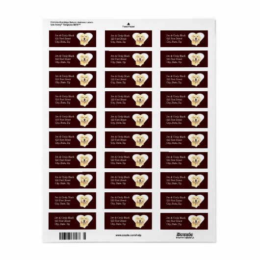 Love Golden Retriever Dog Address Label (Full Sheet)