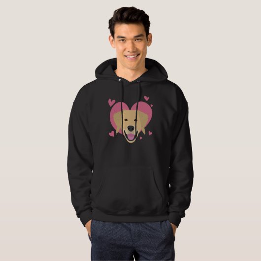 Love Golden Retriever Hearts Dog Owner Idee Hoodie (Voorkant volledig)
