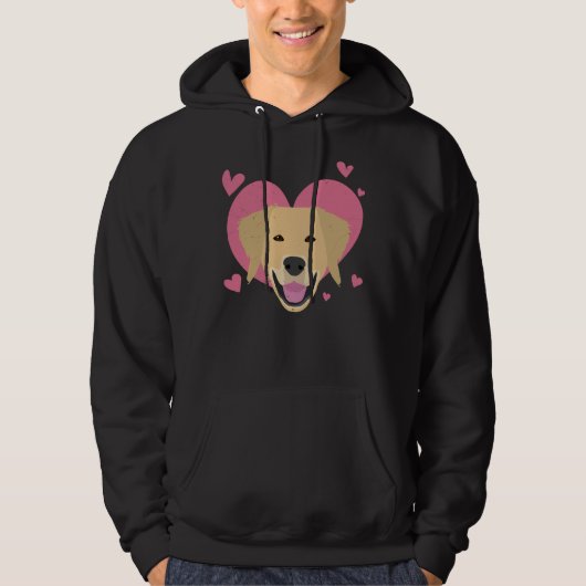 Love Golden Retriever Hearts Dog Owner Idee Hoodie (Voorkant)
