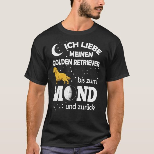 Love Golden Retriever Moon T-shirt (Voorkant)