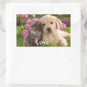 Love Golden Retriever Puppy and Kitten Stickers (Tas)