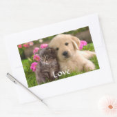 Love Golden Retriever Puppy and Kitten Stickers (Envelop)