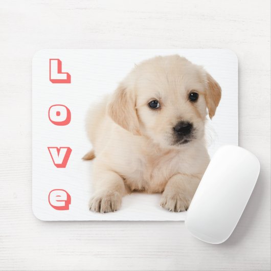 Love Golden Retriever Puppy Dog Mousepad Muismat (Met muis)