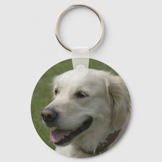 Love Golden Retriever Puppy Dog Sleutelhanger (Voorkant)
