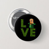 Love Golden Retrievers Dog Leprechaun Irish St Pat Ronde Button 5,7 Cm (Voorkant /achterkant)
