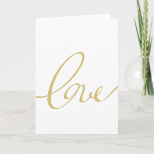 Love Golden Script Kaart