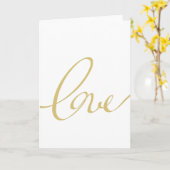Love Golden Script Kaart (Gele Bloem)