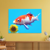 Love Goldfish Stretted Canvas Print (Insitu (Woonkamer))