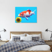 Love Goldfish Stretted Canvas Print (Insitu (Slaapkamer))