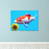 Love Goldfish Stretted Canvas Print (Insitu (Houten vloer))