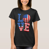 Love Golf Ball Amerikaanse vlag Verenigde Staten O T-shirt (Voorkant)