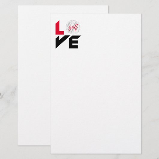 Love golf briefpapier (Voorkant / Achterkant)