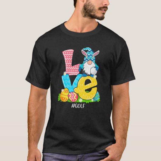 Love Golf Easter Gnome Egg Hunting Basket T-shirt (Voorkant)