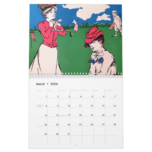 Love Golf -  Golf Calendar Kalender (Mar 2026)