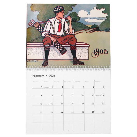 Love Golf -  Golf Calendar Kalender (Feb 2026)