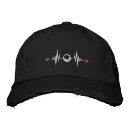 Love Golf Heartbeat Symbool Geborduurde Pet