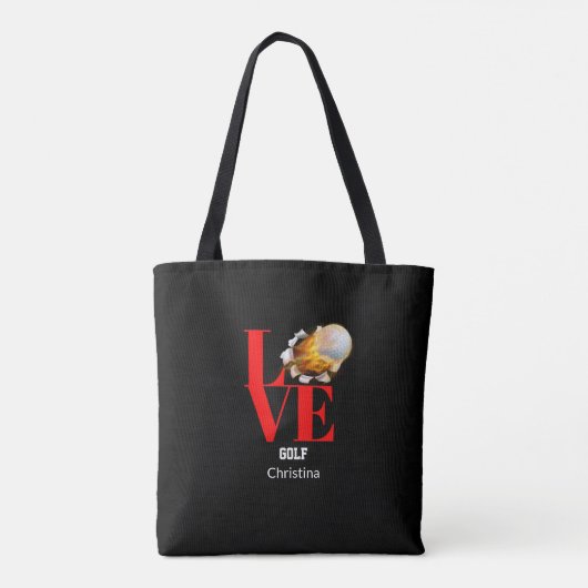 Love Golf Personalized Shoulder Canvas tas (Achterkant)