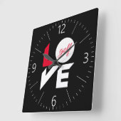 Love golf vierkante klok (Hoek)