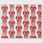 Love Golf Wrapping Paper Cadeaupapier (Vlak)