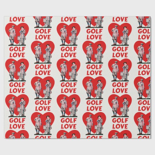 Love Golf Wrapping Paper Cadeaupapier (Vlak)