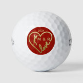 Love Golfer Monogram Year Golfballen (Voorkant)
