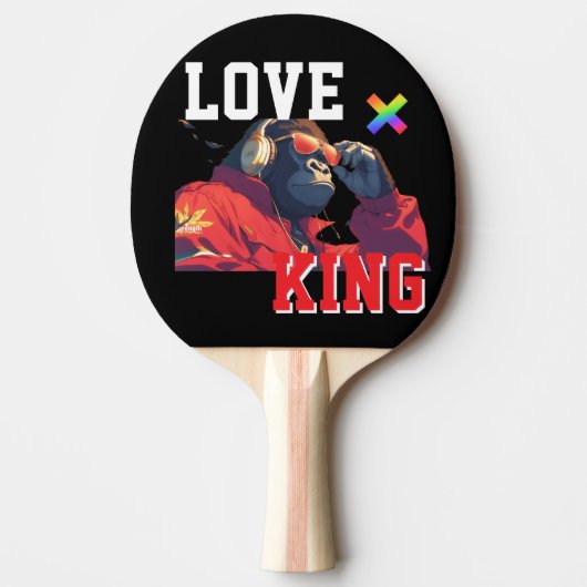 LOVE × GORILLA - Custom Tafeltennisbatje (Voorkant)
