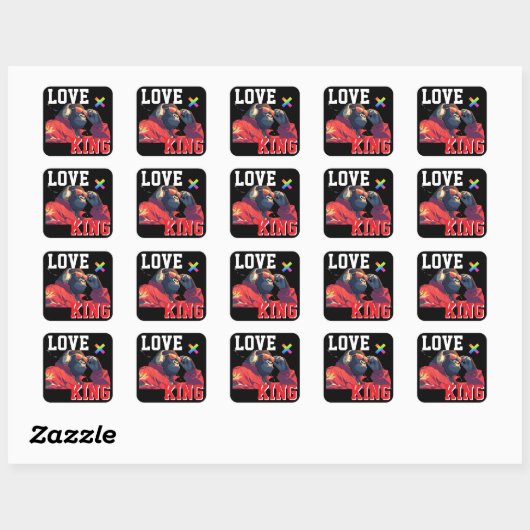 LOVE × GORILLA - Custom Vierkante Sticker (Vel)