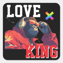 LOVE × GORILLA - Custom Vierkante Sticker