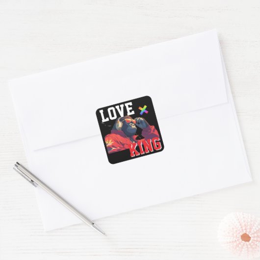 LOVE × GORILLA - Custom Vierkante Sticker (Envelop)