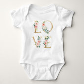 LOVE goud en blozen alfabetisch Romper (Voorkant)