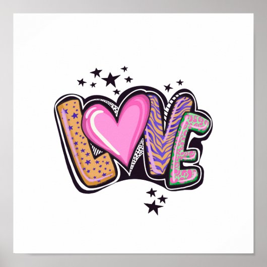 Love Graffiti Art Poster (Voorkant)