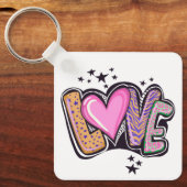 Love Graffiti Art Sleutelhanger (Voorkant)