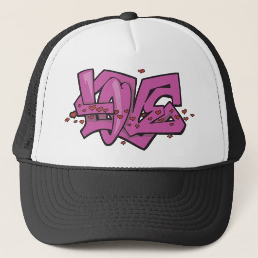 Love Graffiti Art Trucker Pet (Voorkant)