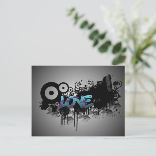 LOVE Graffiti Briefkaart (Staand voorkant)