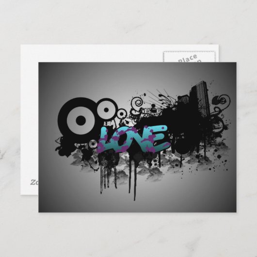 LOVE Graffiti Briefkaart (Voorkant / Achterkant)