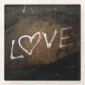 Love Graffiti Glazen Onderzetter (Voorkant)