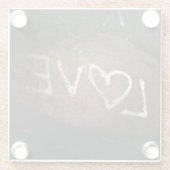 Love Graffiti Glazen Onderzetter (Achterkant)