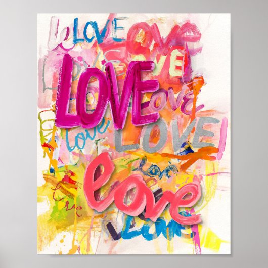 LOVE Graffiti Kunstposter Poster (Voorkant)