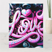 Love Graffiti Pink and Black Kaart (Achterkant)