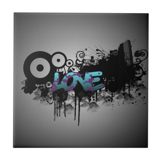 LOVE Graffiti Tegeltje (Voorkant)