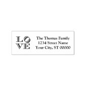 LOVE Grafische tekst Naam Retouradres Rubberstempel (Gestempeld)