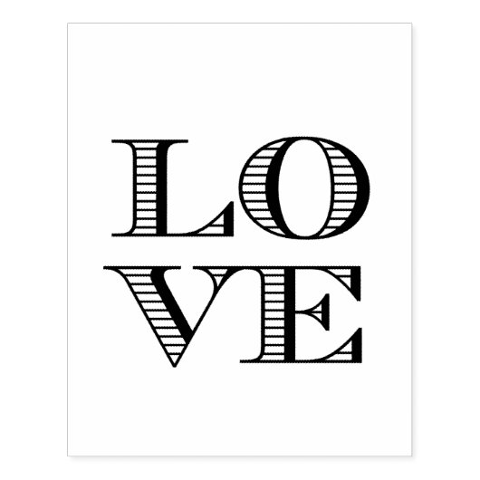 LOVE Grafische tekst Rubberstempel (Afrduk)