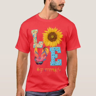 LOVE Grammy Life Teenslippers Hippie Sunflower Sum T-shirt