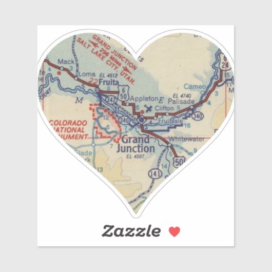 Love Grand Junction  Map Sticker (Vel)