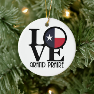 LOVE Grand Prairie Texas Keramisch Ornament