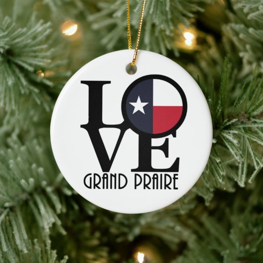 LOVE Grand Prairie Texas Keramisch Ornament (Boom)
