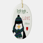 Love Grandfather Fun Penguin kerstcadeau Keramisch Ornament (Rechts)