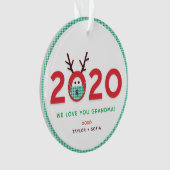 Love Grandma 2020 Custom Foto Acryl Ornament (voorkant)